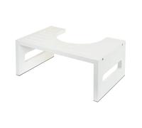 Relaxdays Toilet Stool, Bowel Movement Support for Adults, Bamboo, HxWxD: 18.5 x 43.5 x 28 cm, white