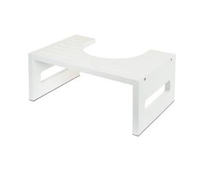 Relaxdays Toilet Stool, Bowel Movement Support for Adults, Bamboo, HxWxD: 18.5 x 43.5 x 28 cm, white