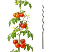 Relaxdays Tomato Spiral, Set of 20, Height 150 cm, Diameter 5 mm, Galvanized Steel, Tomato Sticks, Silver