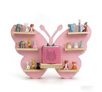 Relaxdays Toniebox shelf, magnetic, for Toniebox & 35 Tonies, butterfly, H x W x D: 45x59x15 cm, pink