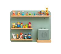 Relaxdays Toniebox Shelf, Magnetic Wall Shelf for Toniebox & 27 Tonies, Sage, 29x39x15 cm