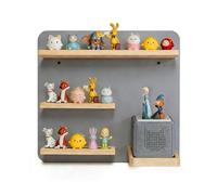 Relaxdays Toniebox Shelf, Wall-Mounted Magentic Storage for Toniebox & 27 Tonies, 29x39x15cm, Grey