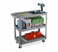 Relaxdays Tool Trolley, 3 Tiers, Workshop Cart, Garage & Mechanic