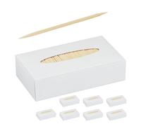 Relaxdays Toothpick Set of 8000, Wooden,Thin, Dental Hygiene & Care, Snack Crafts, Tooth Picks, 6.5 cm, Natural, Wood, 6.5 x 0.2 x 0.2 cm
