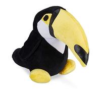 Relaxdays Toucan Door Stop, Fabric with Sand Filling, Soft & Heavy, Decorative Doorstopper, 20 x 29 x 13cm, Black/Yellow