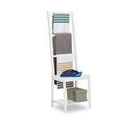 Towel rack bamboo Clothes Valet Stand Garment Holder Bathroom Butler 3 Shelves