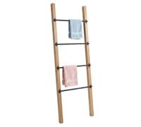 Relaxdays Towel Ladder, 4 rungs, HxW: 160 x 55.5 cm, natural/black