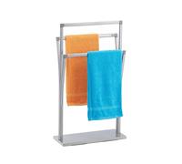 Relaxdays Towel Rack, 3 Bars - Bathroom or Kitchen Dryer, Silver, Iron, 86.5 x 50 x 20 cm, 5.8 kg