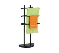 Relaxdays Rack, 3 Rails, H x W x D: 83 x 39 x 18 cm, Standing Towel Holder, Metal, Black, Iron