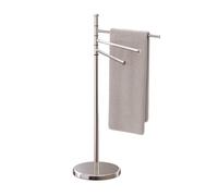 Relaxdays Towel Rack, 3 Rotating Rails, HWD: 85.5 x 42 x 22 cm, Stainless Steel, Bathroom, Holder, Drying Stand, 20% Plastic, Silver