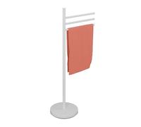 Relaxdays Towel Rack, 3 Rotating Rails, HWD: 85.5 x 42 x 22 cm, Stainless Steel, Bathroom, Holder, Drying Stand, White, Plastic