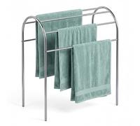 Relaxdays Towel Rack, HWD: 81.5 x 78 x 29.5 cm, stainless steel, silver