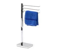 Relaxdays Towel Rack with 3 Towel Rails, H x W x D: approx. 78 x 18 x 25 cm,Chrome-Plated Steel, Silver