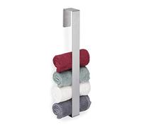Relaxdays Towel Rail, Self-Adhesive, 430 Stainless Steel, Bathroom, Kitchen, Without Drilling, HxWxD: 45x4x6 cm, Silver