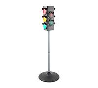 Relaxdays Toy Traffic Light for Kids, Light & Sound, Black/Silver | 69x21x21cm, Manual/Automatic