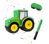 Relaxdays Tractor piñata with rod & mask