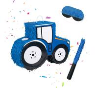 Relaxdays Tractor piñata with rod & mask