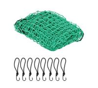Relaxdays Net, 2 x 3 m, with 8 Hooks, Corner Markings, Rubber Cord, Trailer Load Securing, Green