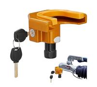 Relaxdays Trailer Lock for Couplings, 2 Keys, Theft Protection Device, Caravan, Trailer, 9.5 x 22 x 9 cm, Orange/Black