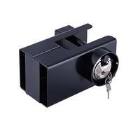 Relaxdays Trailer Round Lock, Theft Protection, for Common Couplings, Box Latch, Including 2 Keys, 11x16x21.5 cm, Black