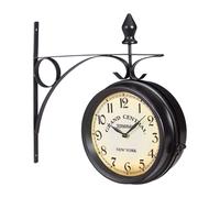 Relaxdays Train Station Clock Double-sided