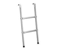 Relaxdays Trampoline Ladder, 76 cm Long, Hang Up, Universal, 2 Rungs, Garden Accessory, Step Up, Steel, Silver, 76 x 37 x 6 cm