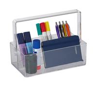 Relaxdays Transparent organizer with handle 2x
