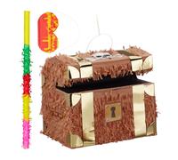 Relaxdays Treasure Chest Pinata 3-Piece-Set