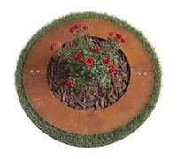 Relaxdays Tree Ring, Rust Patina, Lawn Edging for Trees & Shrubs, Ø 50 cm, Garden Planting Ring, Corten Steel, Brown