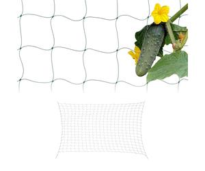 Relaxdays Trellis Net, Cucumber & Flowers Climbing Support, Greenhouse, Mesh Size 10 cm, 200 x 500 cm, Plastic, Green