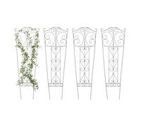 Relaxdays Trellis, Set of 4, HxW: 115 x 38 cm, Steel, Plant Support, Brown