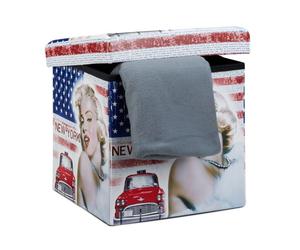 Relaxdays Trendy Folding Ottoman with Storage