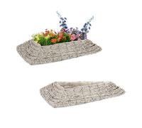 Relaxdays Triangular Plant Pots, Set of 2