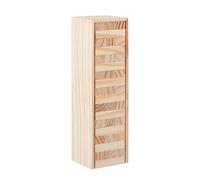 Relaxdays Tumble Tower Wood, 54 Blocks To Stack, Fun Stack & Fall Game For Kids & Adult, Wooden Toy, Natural