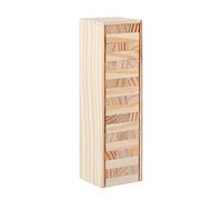 Relaxdays Tumble Tower Wood, 54 Blocks To Stack, Fun Stack & Fall Game For Kids & Adult, Wooden Toy, Natural