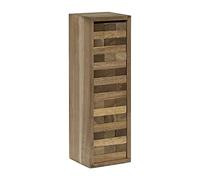 Relaxdays Tumbling Tower, Outdoor Games, with Wooden Box, 54 Blocks, Family Fun, for Kids & Adults, Wood Colour