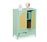 Relaxdays Turquoise Sideboard in Rattan Design