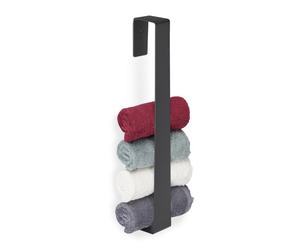 Relaxdays Two Towel Rails in Black, No Drilling