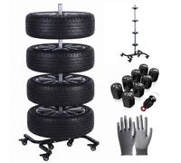 Relaxdays Tyre stand with castors - 4 tyres