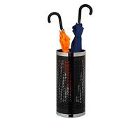Relaxdays Umbrella Stand Round Umbrella Holder Crumb Tray Modern Design Metal HD 50.5 x 23 cm Black