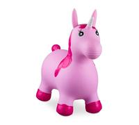 Relaxdays Unicorn Bouncy Hopper, Kids Ride-On Toy, incl. Air Pump, up to 50 kg, BPA-Free, Inflatable, Pink, 1 Item