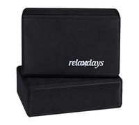 Relaxdays Set of 2 Hard Foam Blocks to Practice Yoga, Non-Slip, HWD 8x23x15 cm, Black