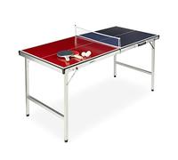 Table Tennis Table Foldable Mid-Sized Ping Pong Net Bats Balls Indoor