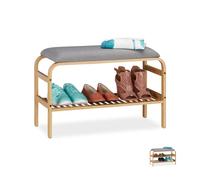 Relaxdays Upholstered Shoe Bench with Shelf