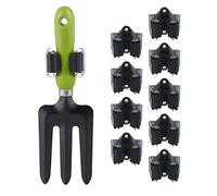 Relaxdays Utility Tool Clamps Set 10, Rubber Gripping Clips, Universal Wall Broom Holder, Garden Tools, Iron, Black/Grey