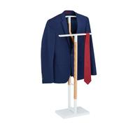 Relaxdays Valet Stand in White & Wood Look