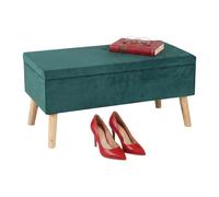 Relaxdays Velvet ottoman storage bench