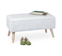 Relaxdays Velvet ottoman storage bench