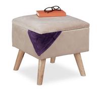 Relaxdays Velvet Stool With Storage Space