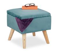 Relaxdays Velvet Stool With Storage Space